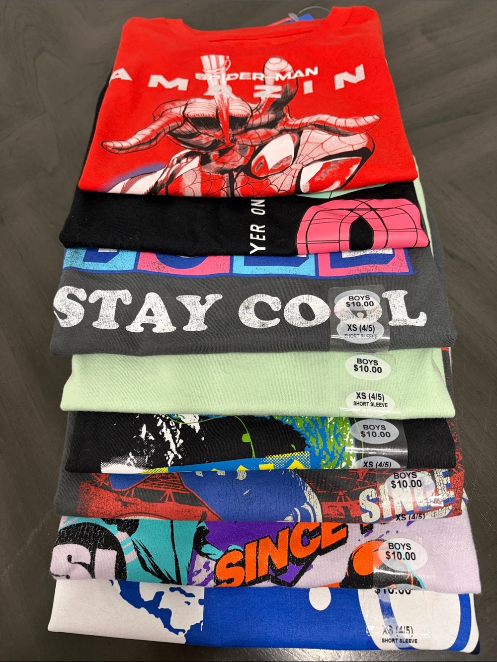 8 XS PlayStation, Spiderman NASA, Sports Illustrated, Jurassic, ICEE Tees NWT